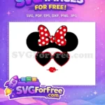 Free Red Polka Dot Bow Free Heart Glasses Minnie Free SVG - Instant Download