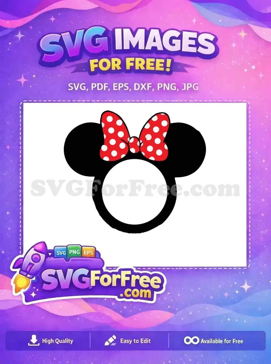 Free Red Polka Dot Free Minnie Bow Mickey Free SVG 2