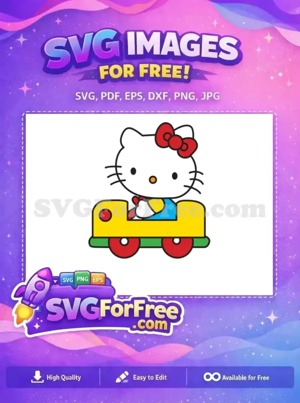 Free Hello Kitty Train Free Red Bow Cute Free SVG Free Hello Kitty Train Free Red Bow Cute Free SVG