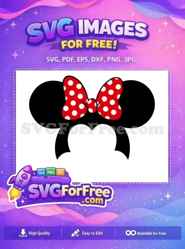 Free Polka Dot Bow Free Minnie Mouse Headband Mickey Free SVG