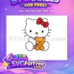 Free Red Bow Free Orange Bear Hello Kitty Free SVG - Instant Download