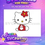 Free Red Flower Free Happy Hello Kitty Free SVG - Instant Download
