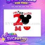 Free Red Number Two Free Minnie Bow I'm Twooodles Free SVG - Instant Download