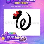 Free Minnie Mouse Red Bow Free Letter W Initial Free SVG - Instant Download