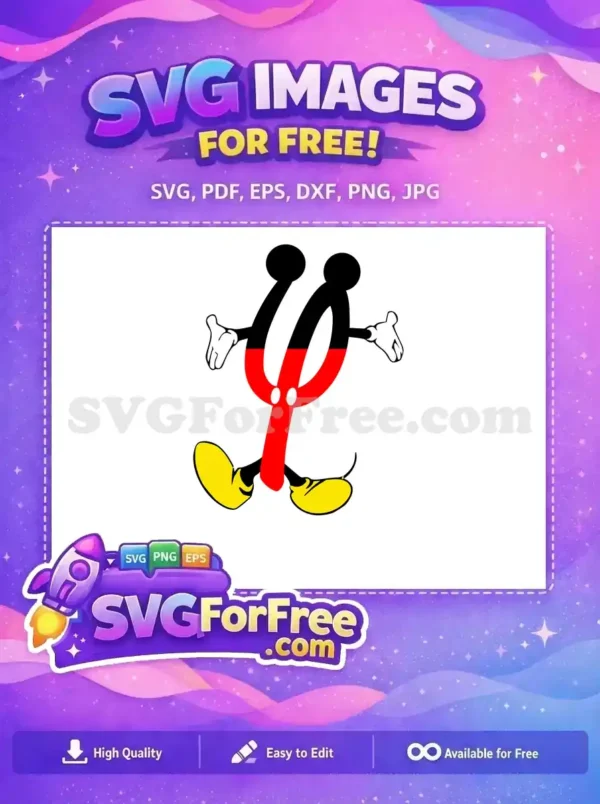 Free Red Mickey Ears Free Yellow Shoes Mickey Free SVG