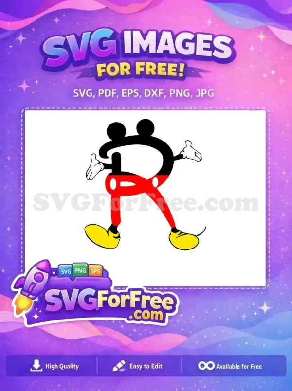 Free Red Pants Free Yellow Shoes Mickey Free SVG 3