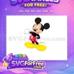 Free Winking Mickey Mouse Free Red Shorts Classic Free SVG - Instant Download