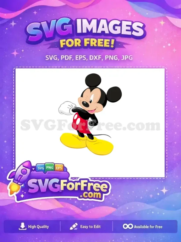Free Winking Mickey Mouse Free Red Shorts Classic Free SVG