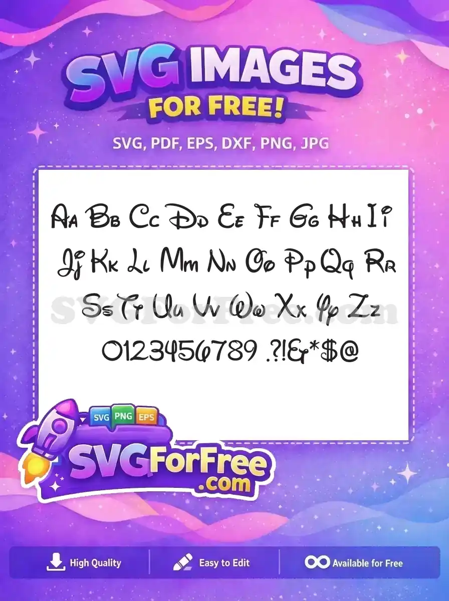 Free Mickey Mouse Font Free Alphabet Numbers Mickey Free SVG