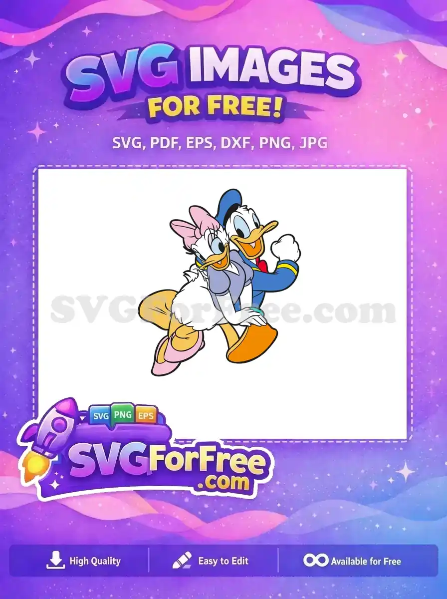 Free Smiling Donald Free Daisy Duck Hug Mickey Friends Free SVG