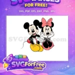 Free Smiling Mickey Free Minnie with Bow Disney Free SVG - Instant Download