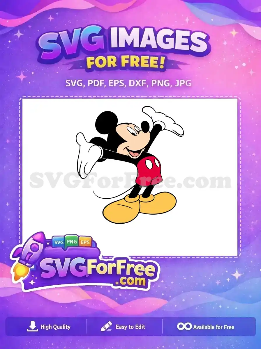 Free Joyful Expression Free Red Shorts Mickey Free SVG