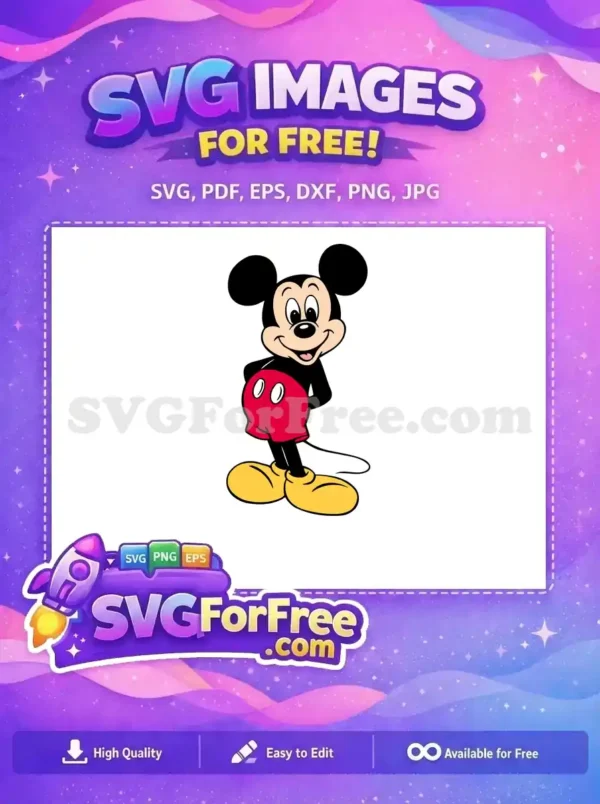 Free Smiling Pose Free Red Shorts Mickey Free SVG
