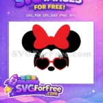 Free Red Bow Free Heart Glasses Minnie Free SVG - Instant Download