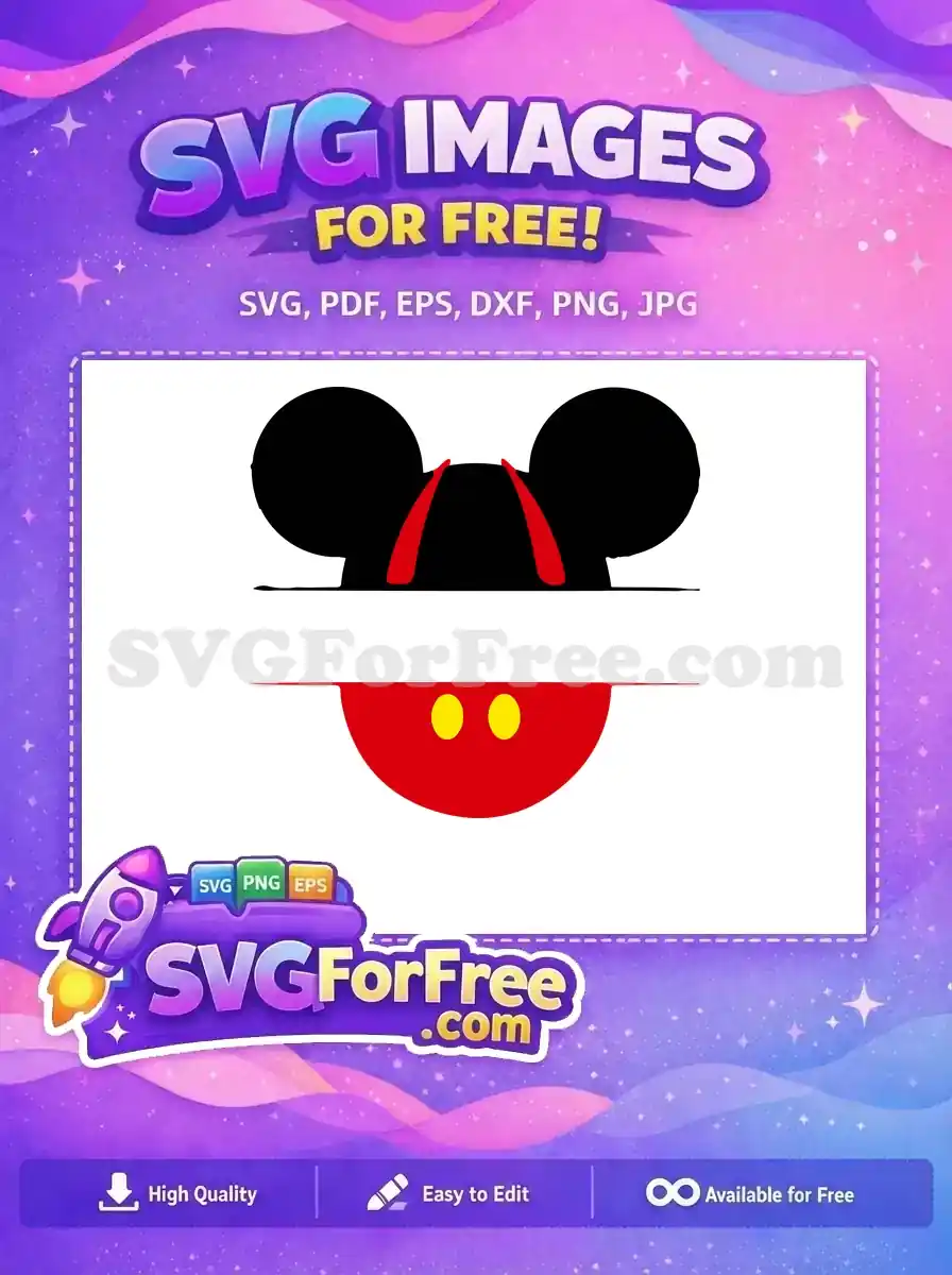 Free Minimalist Ears Free Yellow Eyes Mickey Free SVG