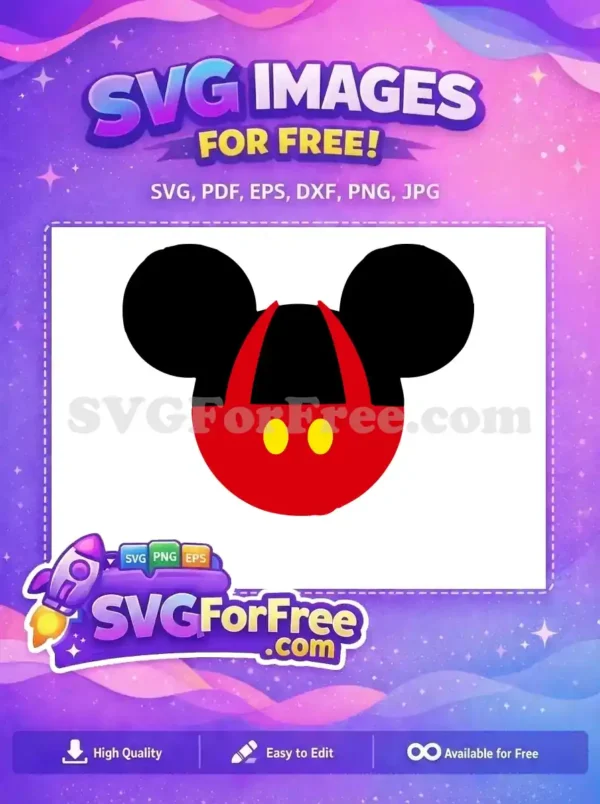 Free Red Mickey Ears Free Yellow Eyes Mickey Free SVG