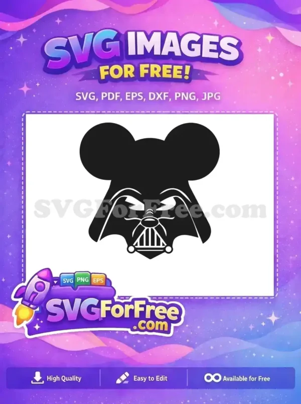 Free Mickey Darth Vader Helmet Free Star Wars Free SVG
