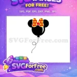 Free Minnie Red Polka Dot Bow Free Balloon Mickey Free SVG - Instant Download