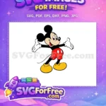 Free Smiling Character Free Open Arms Mickey and Friends Free SVG - Instant Download