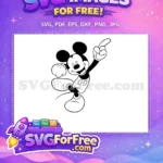 Free Happy Mickey Mouse Free Pointing Up Mickey Free SVG - Instant Download
