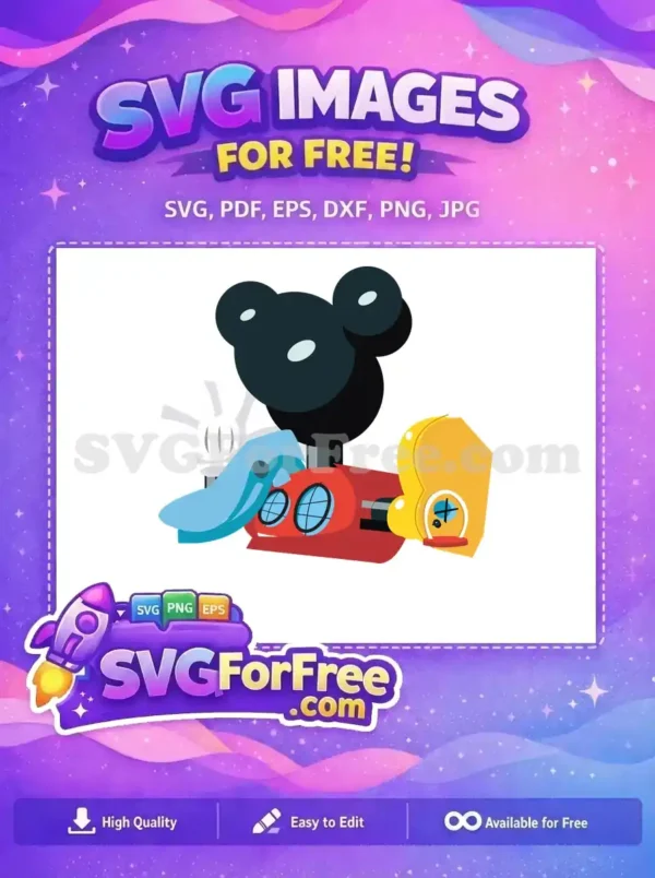 Free Cartoon Red Car Free Blue Slide Mickey Free SVG