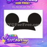 Free Black Ears Free Head Silhouette Mickey and Friends Free SVG - Instant Download