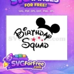 Free Birthday Squad Free Mickey Ears Red Stars Free SVG - Instant Download