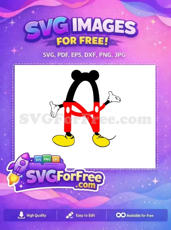 Free Red Pants Free Yellow Shoes Mickey Free SVG 4