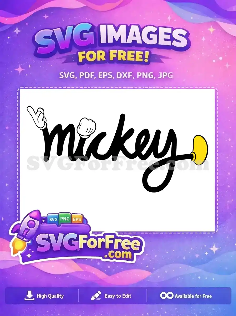 Free Cartoon Hand Free Glove Mickey Mouse Free SVG 3
