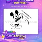 Free Smiling Mickey Free Knife Silhouette Make Happiness Free SVG - Instant Download