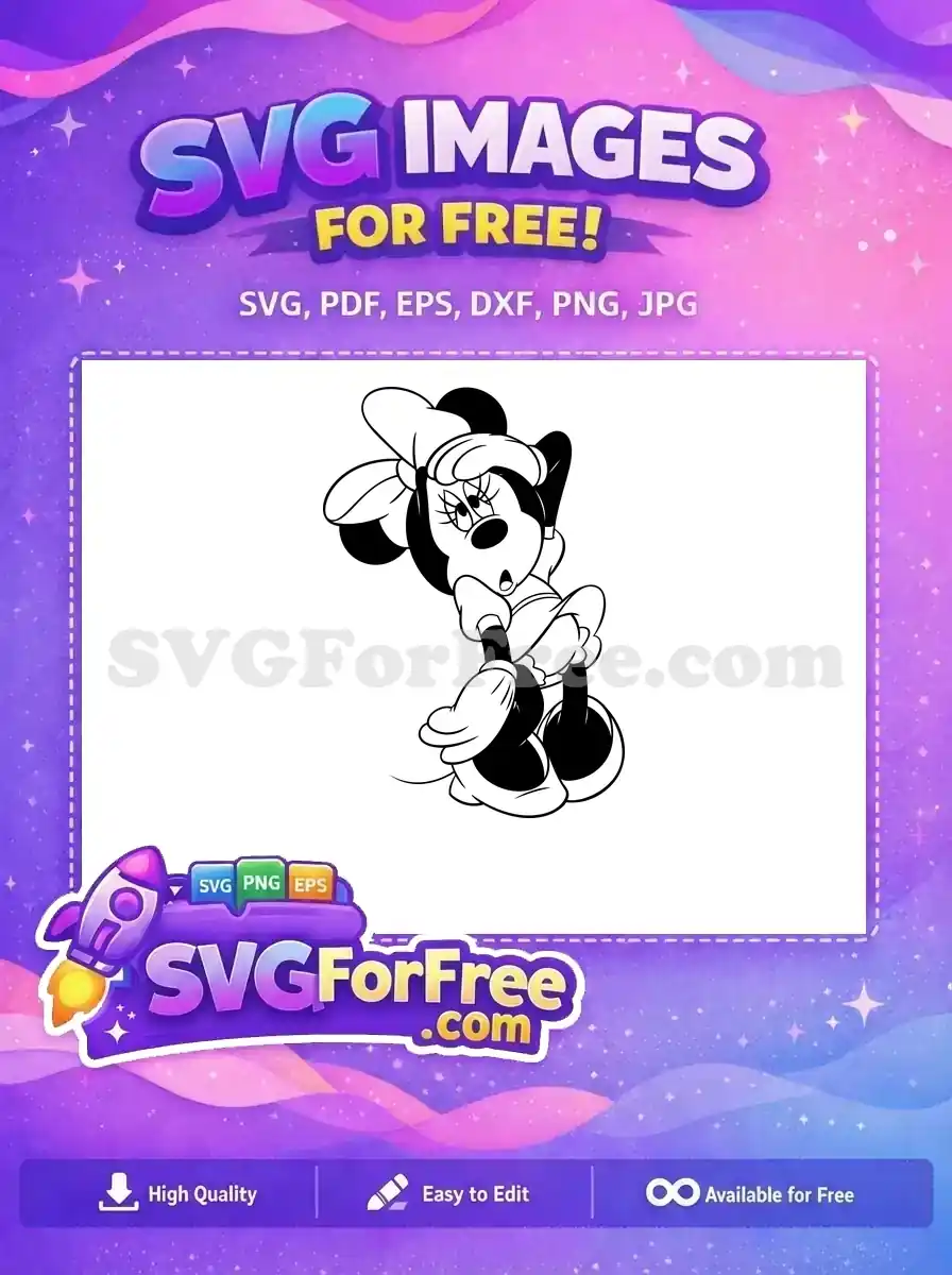 Free Worried Expression Free White Bow Minnie Free SVG