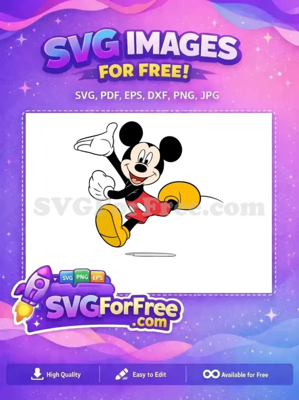 Free Happy Mickey Free Jumping Pose Mickey Mouse Free SVG Free Happy Mickey Free Jumping Pose Mickey Mouse Free SVG