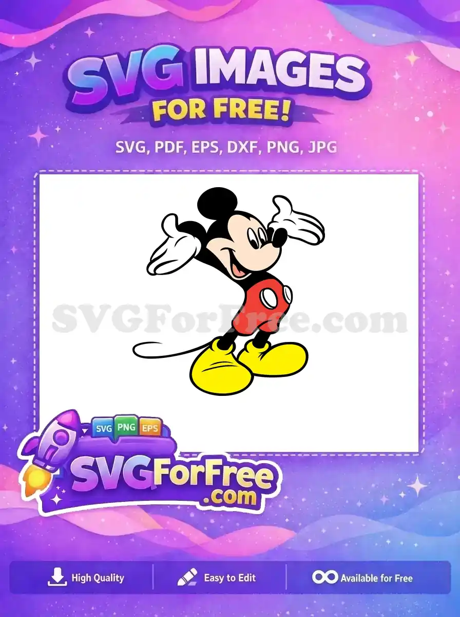 Free Smiling Face Free White Gloves Mickey and Friends Free SVG