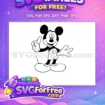 Free Smiling Mickey Pointing Free Classic Pose Mickey Free SVG - Instant Download