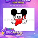 Free Mickey Giving Finger Free Red Bandana Mickey Free SVG - Instant Download