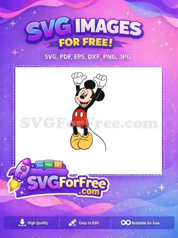 Free Cheerful Expression Free Red Shorts Mickey Free SVG 1