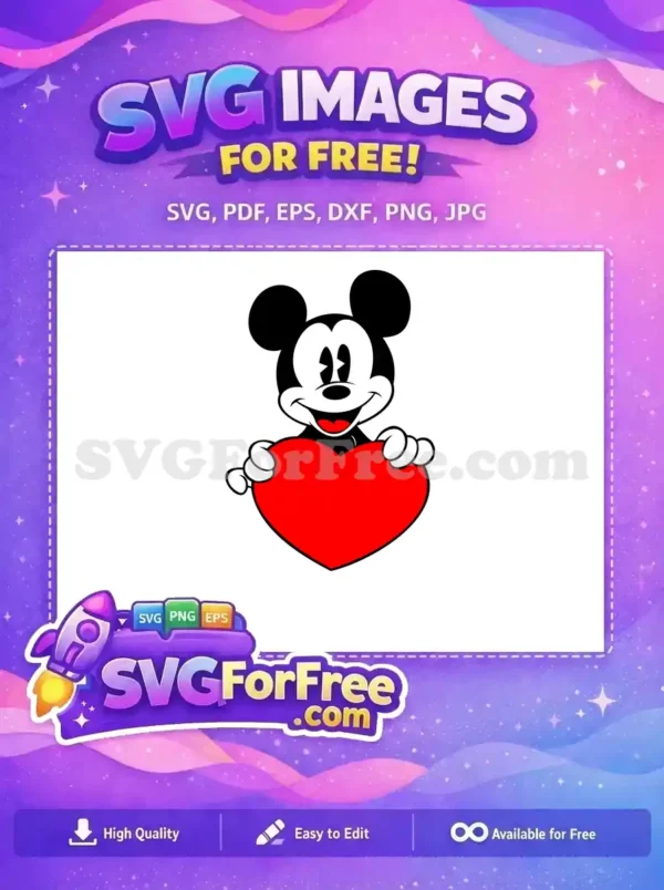 Free Smiling Face Free Red Heart Mickey Free SVG