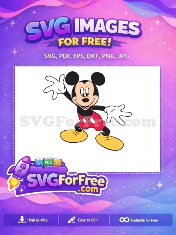 Free Cheerful Expression Free Waving Hands Mickey Free SVG