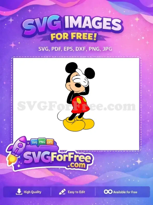 Free Smiling Face Free Hand Covering Eyes Mickey Free SVG