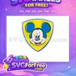 Free Blue Mickey Smiling Free Shield Icon Mickey Free SVG - Instant Download