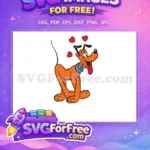 Free Orange Pluto Hearts Free Tongue Blue Collar Movie Free SVG - Instant Download