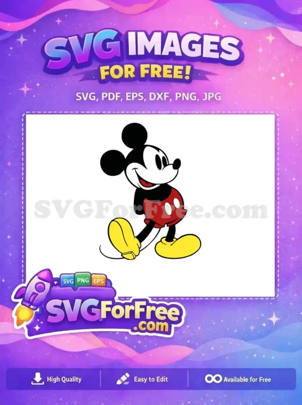 Free Smiling Face Free Red Shorts Mickey Free SVG 2