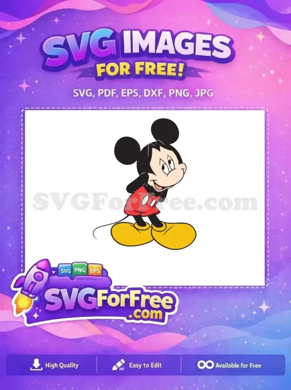 Free Smiling Mickey Free Looking Up Mickey and Friends Free SVG