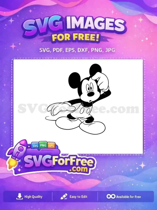 Free Confused Expression Free Hand Gesture Mickey and Friends Free SVG