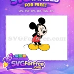 Free Smiling Mickey Free Red Shirt Classic Pose Free SVG - Instant Download