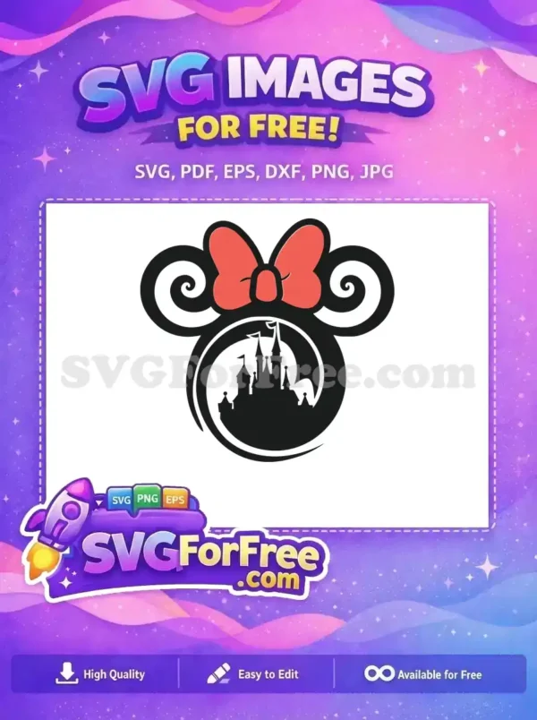 Free Red Bow Free Castle Silhouette Mickey Free SVG