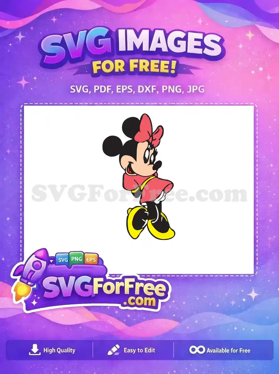 Free Smiling Minnie Free Pink Bow Mickey and Friends Free SVG
