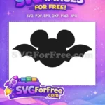 Free Black Bat Free Mickey Silhouette Halloween Free SVG - Instant Download