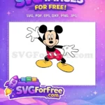 Free Waving Hands Free Cheerful Expression Mickey Free SVG - Instant Download