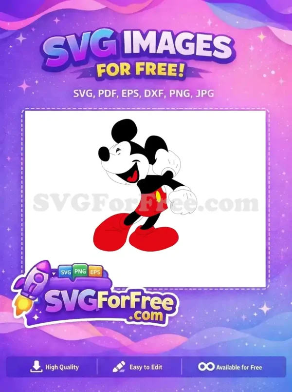 Free Laughing Expression Free Red Pants Mickey Mouse Free SVG